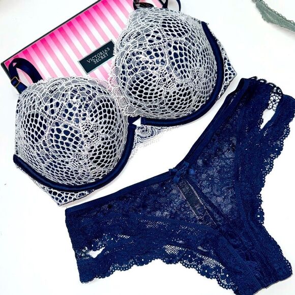🔥 VICTORIA SECRET bombshell BRA set PUSH-UP SZ 32D/small New